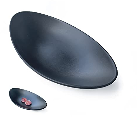 OHYER Ovale Contenitore Vassoio Decorativo Organizzatore di Gioielli in Resina Portagioie Vassoio Svuotatasche Nero Ingresso Chiave Piatto Portagioie per Orologi Chiavi Monete Anelli Frutta Ovale (A)