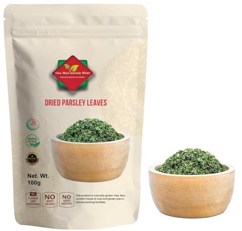 Dried Parsley Leaves 100g | Premium Quality Herb for Cooking & Seasoning | 100% Natural, No Additives, Fresh Aroma Spice for Garnish & Everyday Recipes