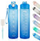 YC Kitchen Water Bottle with Time Marker - 1L Water Bottles with Straw, air up water bottle Leakproof & BPA Free Sports Water Bottle with Carry Strap for Fitness,Gym,and Outdoor Sports
