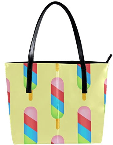 Schultertasche, leicht, lässig, Schultasche, Lehrertasche, Handtasche, Geldbörse, buntes Eis am Stielmuster, Mehrfarbig