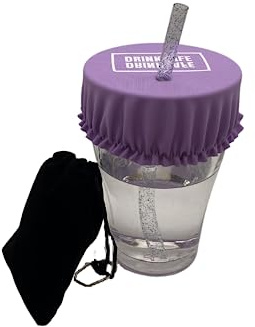 Le porte-clés protège verre anti-drogue réutilisable à souhait, anti-renversement pour soirées et festivals en toute sécurité I Violet