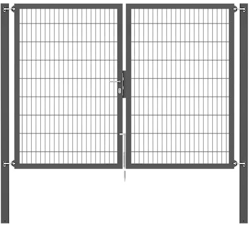 Alberts 637132 Doppeltor Flexo Plus mit Zubehör | verschiedene Breiten und Höhen | Pfostenstärke 100 x 100 mm | anthrazit | Breite 250 cm | Höhe 180 cm