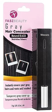 Grey Hair Root Cover Up Mascara | Instant Dark Brown Touch up Wand for Men & Women, Quick Concealer Brush to Hide Grey Roots, Easy Temporary Hair Colour Solution (Natural Black)