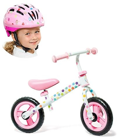 Laufrad ohne Sattel Minibike Rosa Molto + Helm Pink MLT