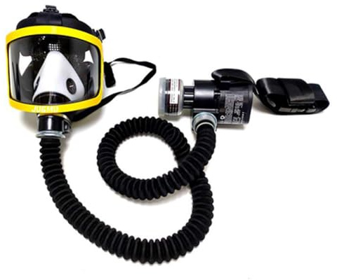 EEYZD Couvre-visage complet portable réutilisable avec système respiratoire + 1 cartouche filtrante + 1 long tuyau d'air, pour peinture en aérosol, décoration de maison et autres travaux