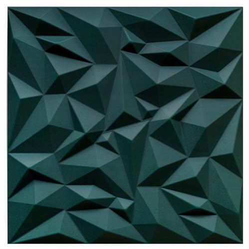 Deccart - 3D Wandpaneele 50x50 cm - Paneele Wand Wall Panels Deko Wandverkleidung Innen Panel Deckenverkleidung Decke Deckenpaneele Platten Styropor EPS-Polystyrol Amethyst 2 m², 8 Stück,Grün