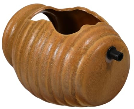 FUNOMOCYA Keramikkrug Wasserspender Gartenbrunnen Für Terrasse Und Wohnzimmer Dekoratives Zirkulierendes Wasserfall Gefäß Aus Keramik Platzsparend Und Wasserdurchfluss