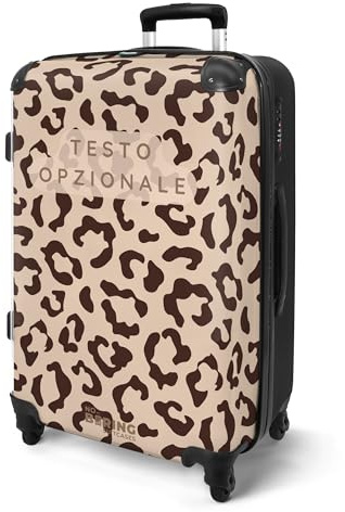 NoBoringSuitcases.com® Reisekoffer 67cm 72L Personalisiert - Großer Hartschalenkoffer mit Rollen, Leichtgewicht Trolley, Koffer Groß für 20kg Gepäck Panther in Mehreren Farben, Koffer für Flugzeug