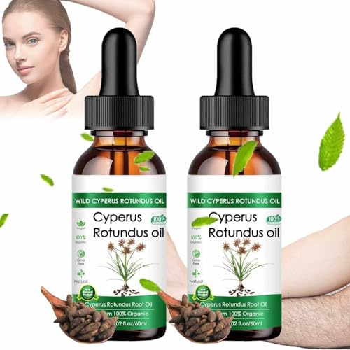 Cyperus Rotundus Oil, New Cyperus Rotundus Oil for Hair Removal, 60ml Natural Cypress Oil Hair Removal for All Skin Types (2)