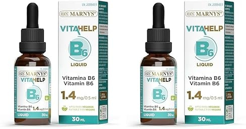 Marnys Vitamina B6 Líquida, Combate El Cansancio y la Fatiga, Botella con Pipeta 30 Ml 90 g (Paquete de 2)