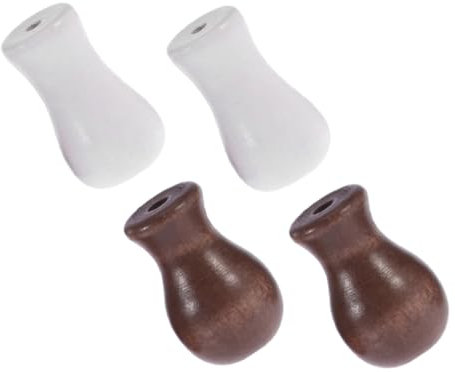 Amosfun 4 Stück Einfach Zu Installierende Holzkordelknöpfe Jalousiequasten für Die Haushaltsdekoration Elegante Zugenden für Rollos