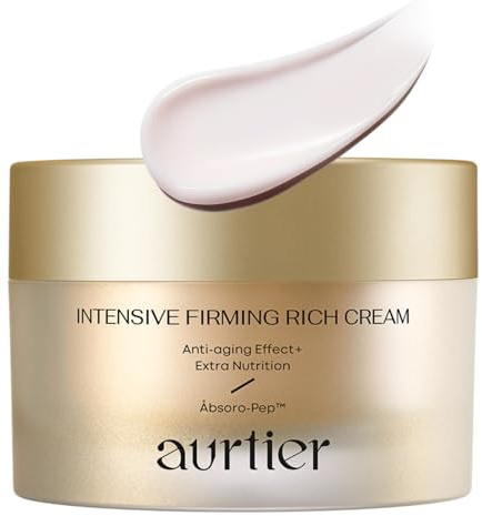 aurtier Intensive Firming Rich Cream, Anti-Aging Moisturizer with Collagen Peptides EGF Hyaluronic Acid for Wrinkle Smooths, Firming, Lifting & Deep Hydration 1.69 Oz