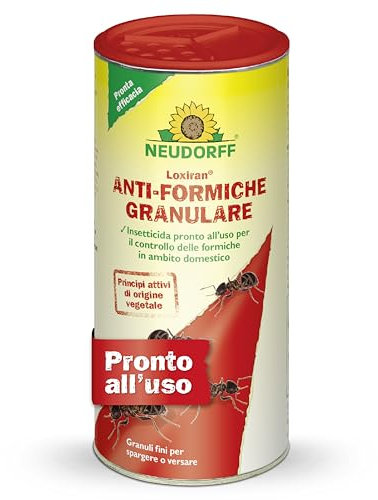 Neudorff Loxiran Anti-Formiche granulare – Controllo rapido di formiche e nidi di formiche intorno alla casa, granuli esca da spruzzare o versare, 500g