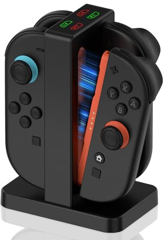 Diyife Ladestation für Nintendo Switch 2, [4 in 1] Neuestes Magnetisch Ladegerät für Controller, mit Typ-C Kabel und LED-Anzeige, Schnelles Ladestation Kompatibel mit Switch 2 JoyCons