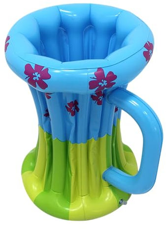 Moxeupon Glacière gonflable, chope à bière gonflable et refroidisseur de boissons – Refroidisseur de boissons portable à grand volume comme décoration de fête flottante pour barbecue et piscine