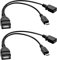 2 adattatori 2 in 1 da micro USB a USB (cavo OTG + cavo di alimentazione) per FireStick, porta OTG adattatore per Amazon Fire TV Stick 2 TV 3 4K Samsung Andriod Micro (nero)