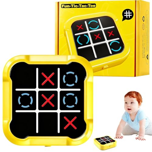 Gioco del Tris Elettronico, Tic Tac Toe Console Portatile, Scacchiera Elettronica Memory Gioco per Bambini, 1-4 Giocatori Giochi Per Famiglie, Portatili Educativi Da Viaggio per Svago e Apprendimento