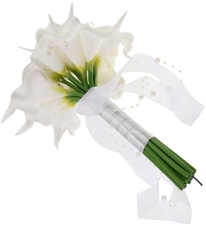 Alipis Bouquet Calle Bianche Artificiali Resistente alle Intemperie da Sposa per Nozze e Moderne Decorazione Raffinata per Cerimonie Indoor e Outdoor