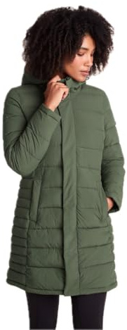 TOG24 Kirkham Womens Quilted Coat Womens Long Padded Coat With 2 Way Zip And Adjustable Hood Wind Resistant Womens Jacket