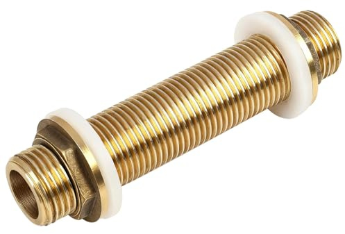 Messing Schottverschraubung G1/2 Schlauchverschraubung, Regentonnenverschraubung,Korrosionsbeständig, Dichtungsadapter für Gartenschläuche und Wasserpumpen, Geeignet für Öffnungen von 21-26 mm