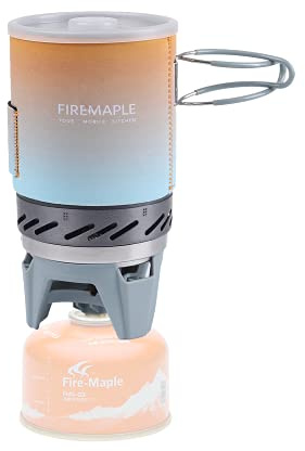 Fire-Maple X1 Campingkocher System für Backpacking Rucksackkocher Verlauf | 30 % Schnelleres Aufkochen mit Wärmetauscher, Piezozündung, kompakt & robust, All-in-One-Topf, tragbar, Gaskocher, Jetbrenner