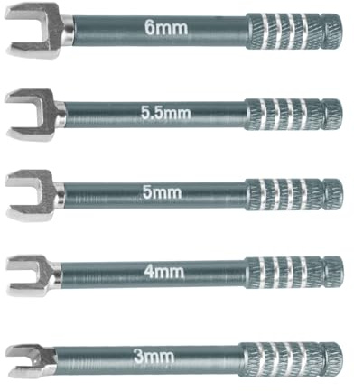 RCarmubWow RC 3MM 4MM 5MM 5.5MM 6MM Turnbuckle Wrench Upgrades for RC Car,Medium Carbon Steel Turnbuckle Nut Ball Joint Remover RC Repair Tool,5pcs,Titanium
