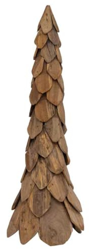 vidaXL Albero di Natale Marrone 111 cm Legno massello di Teak