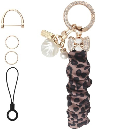 Vesavifaka Scrunchie Porte-clés Bracelet, Charm de sac extensible pour clés de voiture, Bracelet porte-clés keychain pour téléphone et étuis photo