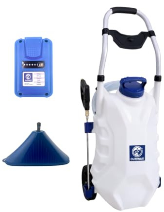 Pulvérisateur électrique Pro Sprayer OUTIWAX - Jet jusqu'à 10m à 13m - contenance 30L - 3 Buses Spray - Pulvérisateur électrique toiture Longue portée (1 Batterie)