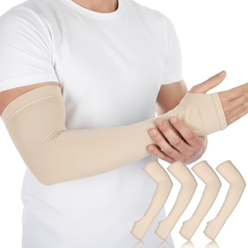 ADLABLD 2 Pairs Protective Arm Sleeve for Thin Skin Elderly Skin Tear and Bruise, Protection Sleeves for Men and Women