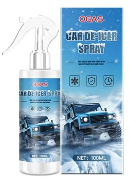 Quick-Acting Car Windshield De-Icer Spray - Anti-Icing Snow & Frost Remover for Auto Windows - Melts Thick Ice Effortlessly, Prevents Freezing - Winter Essential for Car Owners