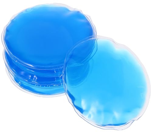 HANABASS Lot de 6 Patchs Oculaires Rafraîchissants et Chauffants en Gel PVC Rond Compresses Réutilisables pour Soins Contour des Yeux Fatigue et Gonflement Usage Froid et Chaud Bleu