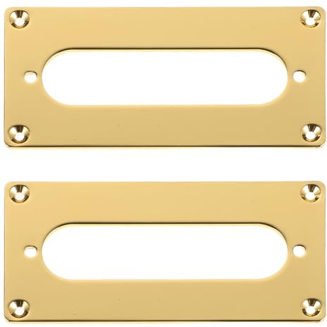 Cabilock Anillos de Marco Metálicos para Pastillas de Guitarra Eléctrica 92x46 Mm Dorado, Marco Protector de Pastilla Humbucker Doble Bobina a Simple Bobina, 2 Piezas para
