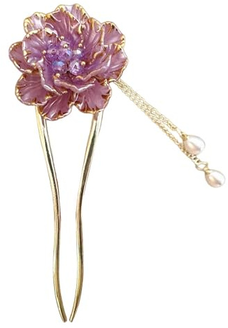 Bacchette per capelli da donna, di peonia cinese, 30 g, bastoncini decorativi vintage per capelli per uso quotidiano, feste, cosplay e festival, design in stile tradizionale per ragazze