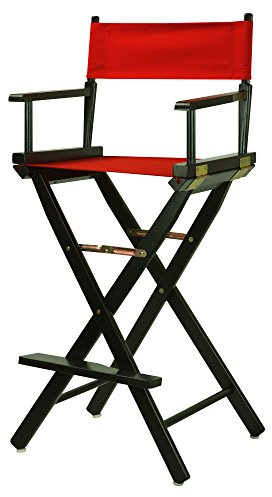 Casual Home 30 Director's Chair Black Frame-with Red Canvas, Bar Height