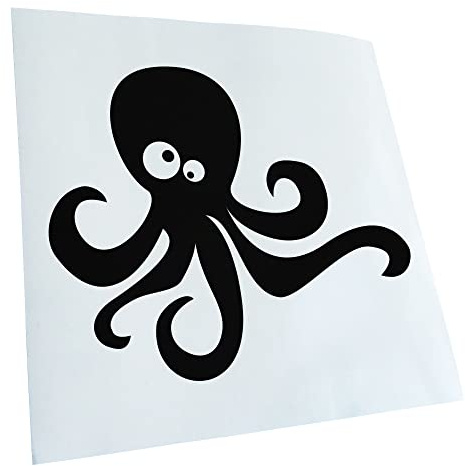 Kiwistar - Autocollant - Pieuvre Comic - Noir - G10 - pour Voitures, vélos, véhicules, Motos, cyclomoteurs, Tuning, vitres arrière