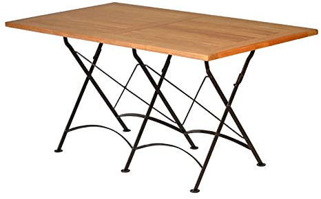 Teak Klapptisch 150 x 80 cm wetterfest Premium für Balkon Terrasse Garten