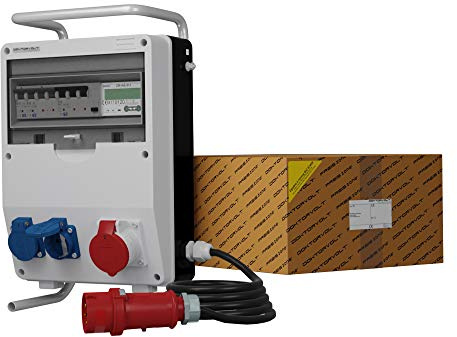 Répartiteur électrique mobile TD-S/FI 16 A 2 x 230 V - Avec câble - Compteur de courant MID - Répartiteur Doctorvolt 0526