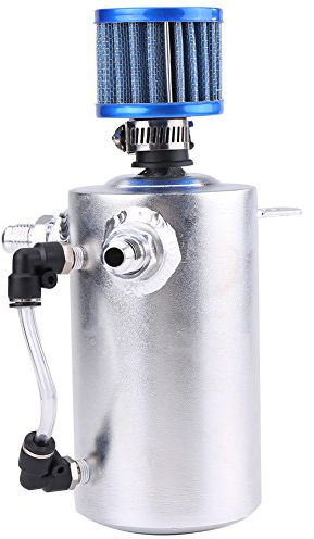 EBTOOLS Recupero Vapori Olio Motore Adatto perSerbatoio di Raccolta Auto, Filtro Sadatto perFiato Serbatoio in Alluminio Universale 0,5 Litri(Argento Si-A0409) A