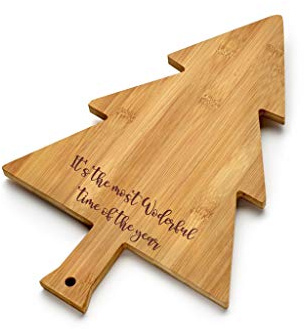 Chichi Gifts Schneidebrett aus Bambus, personalisierbar, Motiv: It's The Most Wonderful Time of the Year, personalisierbar