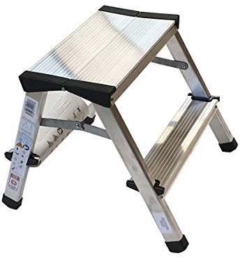 Leiter Trittleiter Klappleiter 2x2 Stufen zweiseitige Haushaltsleiter