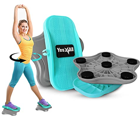 Yes4All TSR9 Twist And Shape Exercise Machine, New Generation of Waist Twisting Disc, Ab Twister Board, Twist Disc Exercise, Twist Board, at-Home Workout Equipment for Weight Loss - (Gray/Teal)
