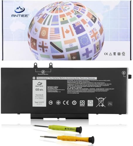 ANTIEE 68Wh 3HWPP Laptop Batterie pour DELL Latitude 5410 5510 5501 5401 5411 5511 Precision 3541 3551,Inspiron 7706 2-in-1, Inspiron 17 7500 7506 2-in-1 Black 03HWPP 10X1J N2NLL 1VY7F 451-BCMN 15.2V