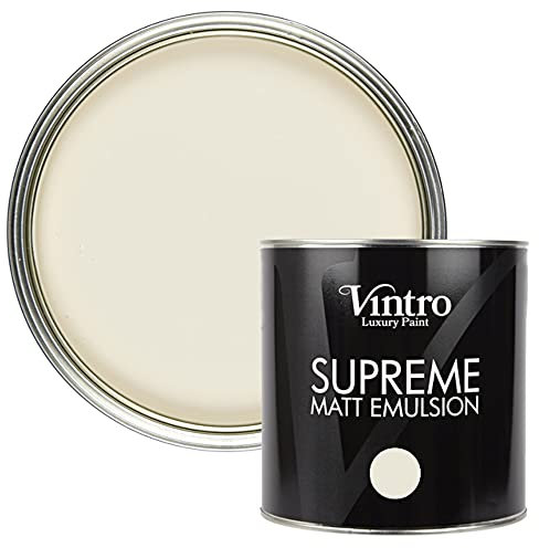 Vintro | Luxury Matt Emulsion | Cream | Smooth Chalky Finish | Multi Surface Paint | for Walls, Ceilings, Wood and Metal | 2.5L (Ermine)
