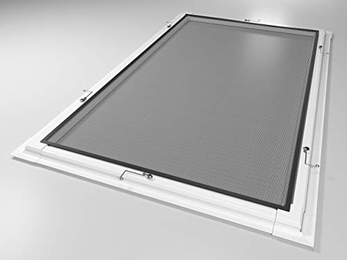 Rollmayer Fliegengitter Alurahmen Fliegenschutz Insektenschutz Braun, Anthrazit oder Weiß als Selbstbausatz (Weiß - 100 x 120 cm - BxH)