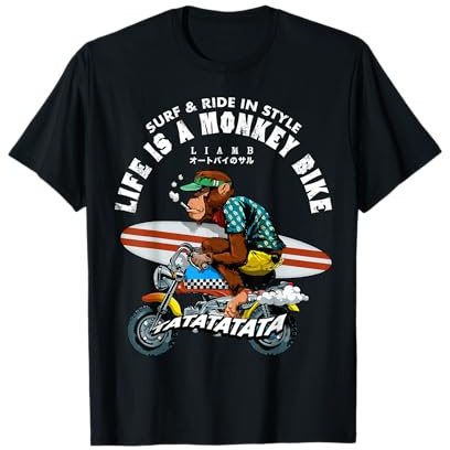 Life is a Monkey Bike Surfing Ape Edition Camiseta