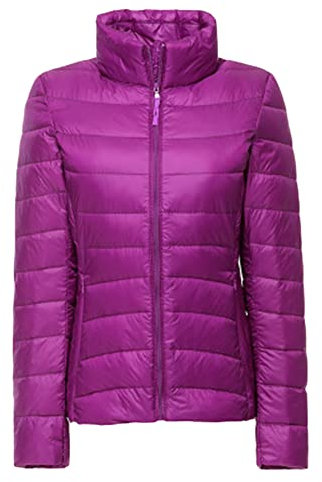 DAIHAN Giacca Imbottita Leggera Trapuntata da Donna, Piumino Leggero Cappotto Ultraleggeri Trapuntato Inverno Giacca Piumino Trapuntato,Fucsia,XXS