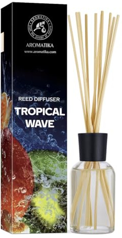 Raumduft Diffuser Tropische Welle 100ml - Duftdiffusor mit Stäbchen - Aquatischer Duft - Raumbeduftung - Zimmerduft - Raumluft - Aromadiffusers - Lufterfrischer - Reed Diffuser