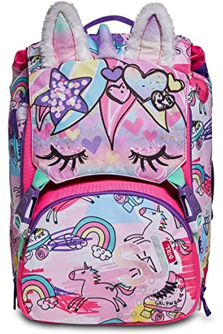 SJ GANG STYLE JAM GANG Zaino Estensibile, Rosa,Tasche Multifunzione, Orecchie Plushy, Per bambine e ragazze, Scuola e tempo libero