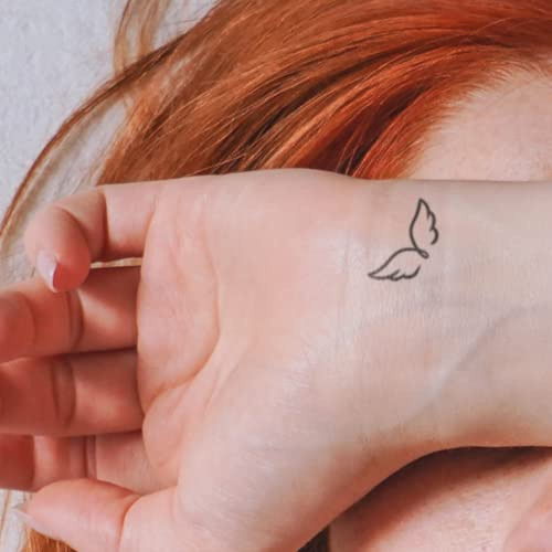 MyJagua Tattoo • Tiny Wings | 1-2 Wochen Tattoo | Auf Pflanzenbasis | Hautverträglich | Wasserfest | Neue Tattoo Technologie | Kein Klebe Tattoo